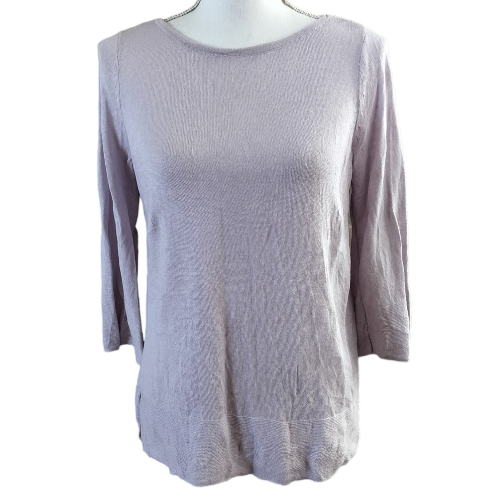 🌻 2/$20 J Jill Size SP PS Small Petite Linen Modal Sweater Lavender Boat Neck